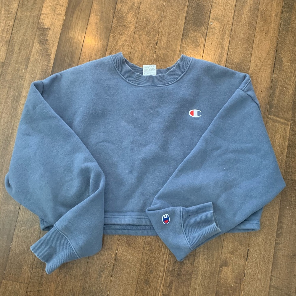 Vintage champion cropped crew neck sweatshirt